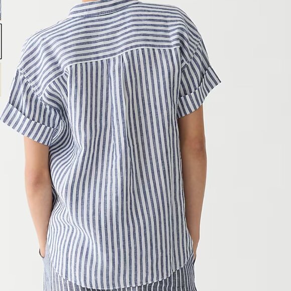 J. Crew Capitaine shirt in striped Baird McNutt Irish linen - Picture 9 of 10